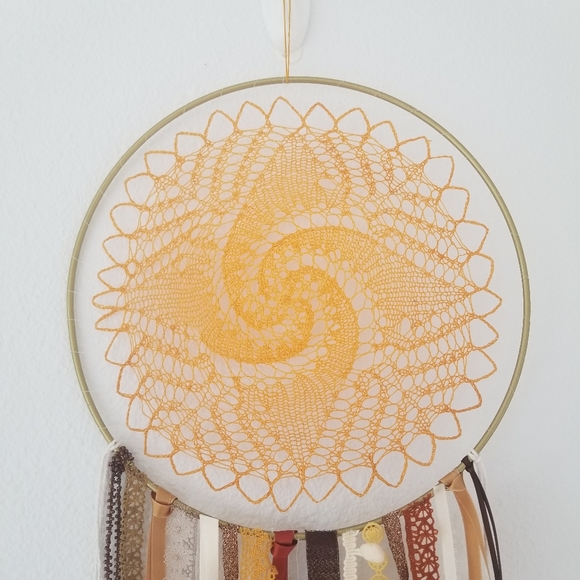 🌸 Medium One-of-a-kind Unique Handmade Boho Dream Catcher Wall Home Decor - Picture 5 of 6